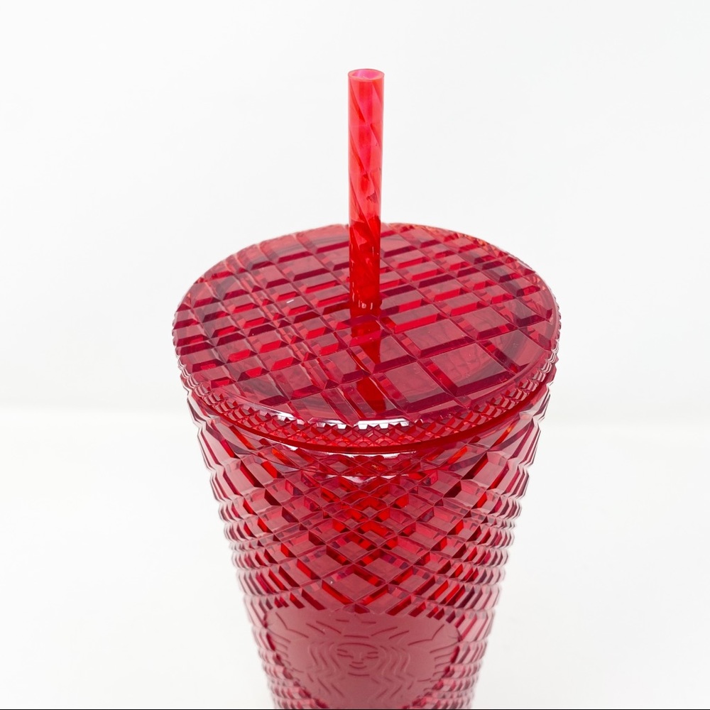STARBUCKS LIMITED EDITION Red Jeweled Cold Cup Tumbler - Picture 5 of 13